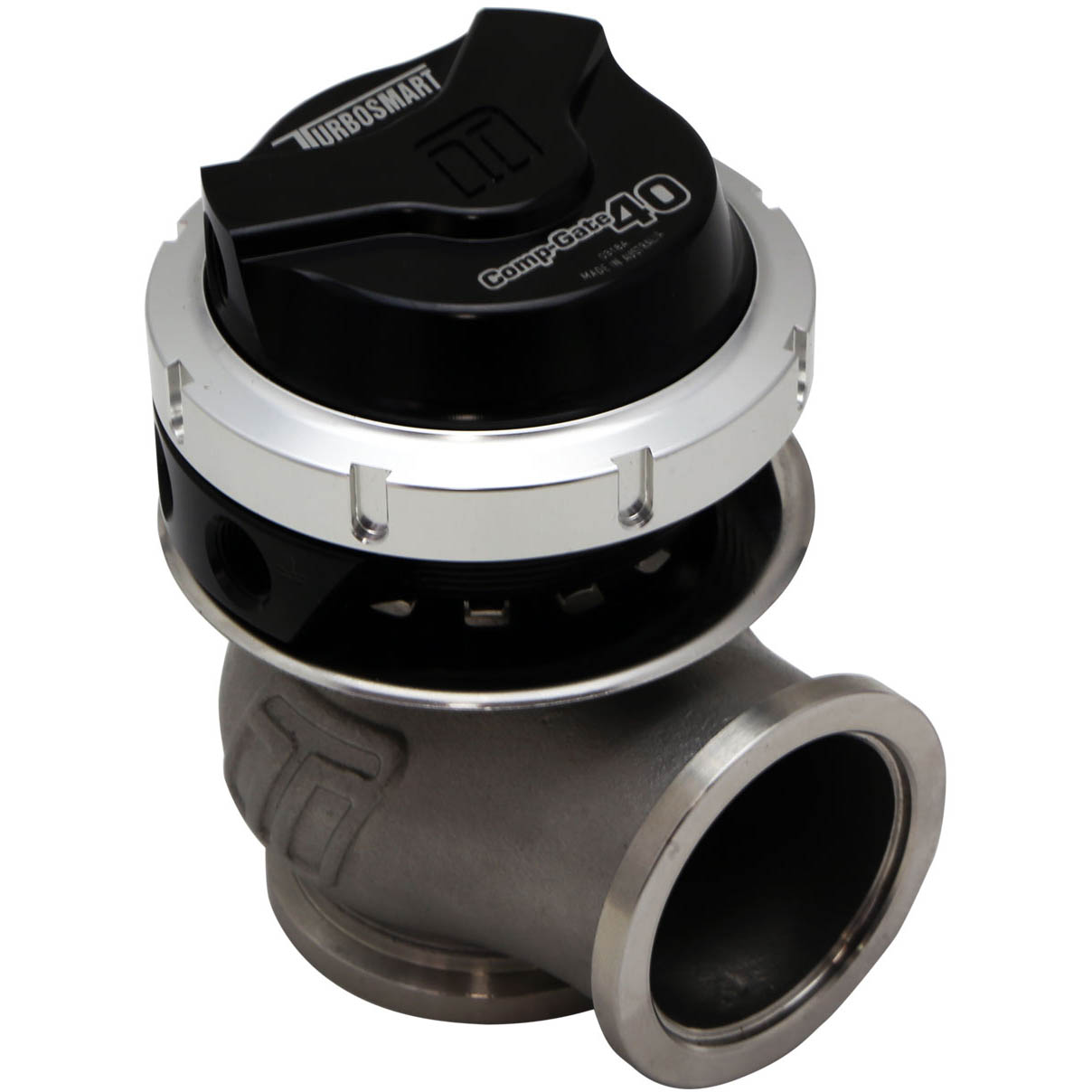TurboSmart CompGate40 External Wastegate (40mm, Gen V, 7psi, Black)