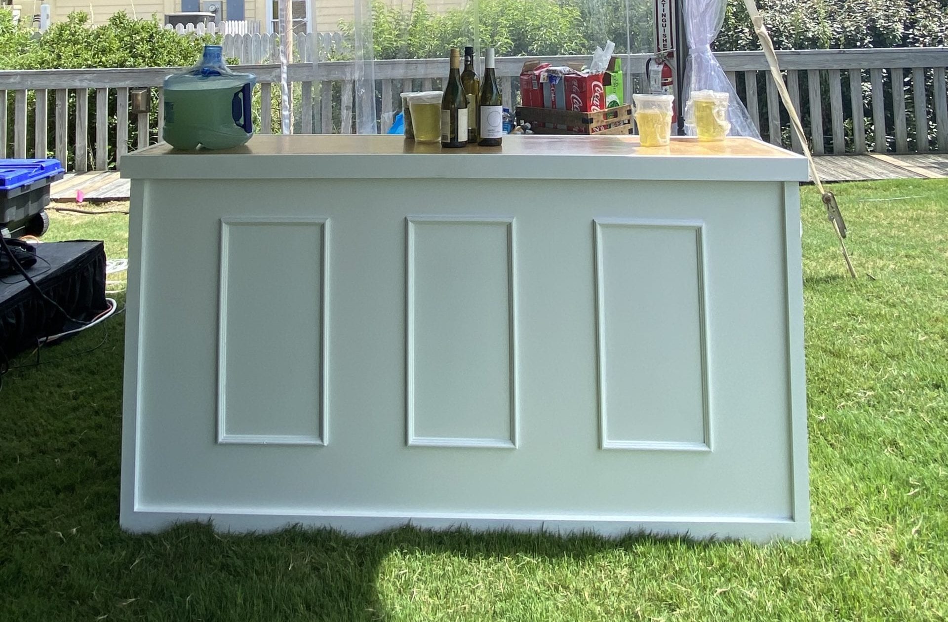 White Wooden Bar Ocean Atlantic Event Rentals