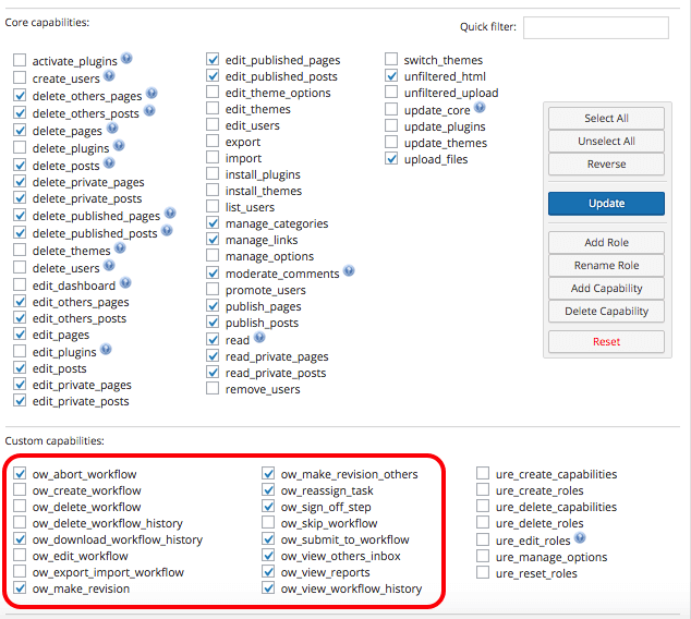 Custom Capabilities Oasis Workflow