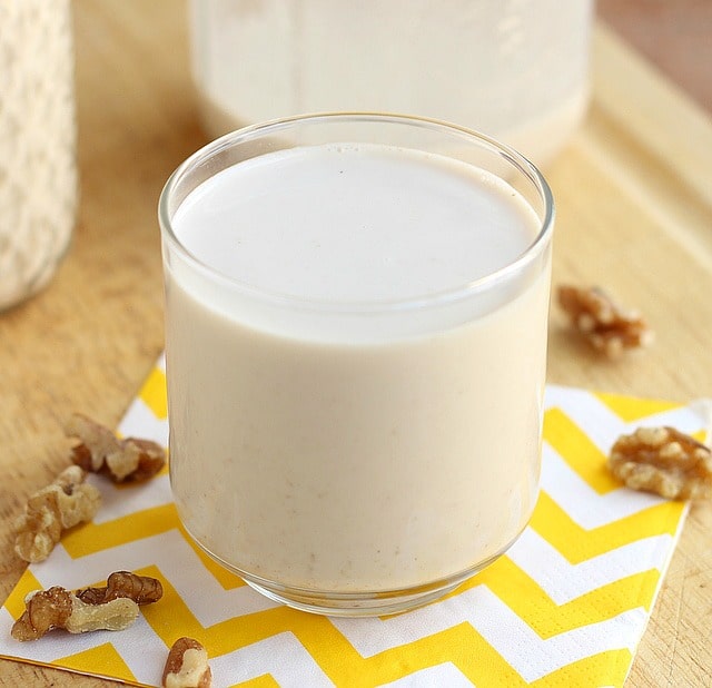 Homemade Walnut Milk Oatmeal with a Fork