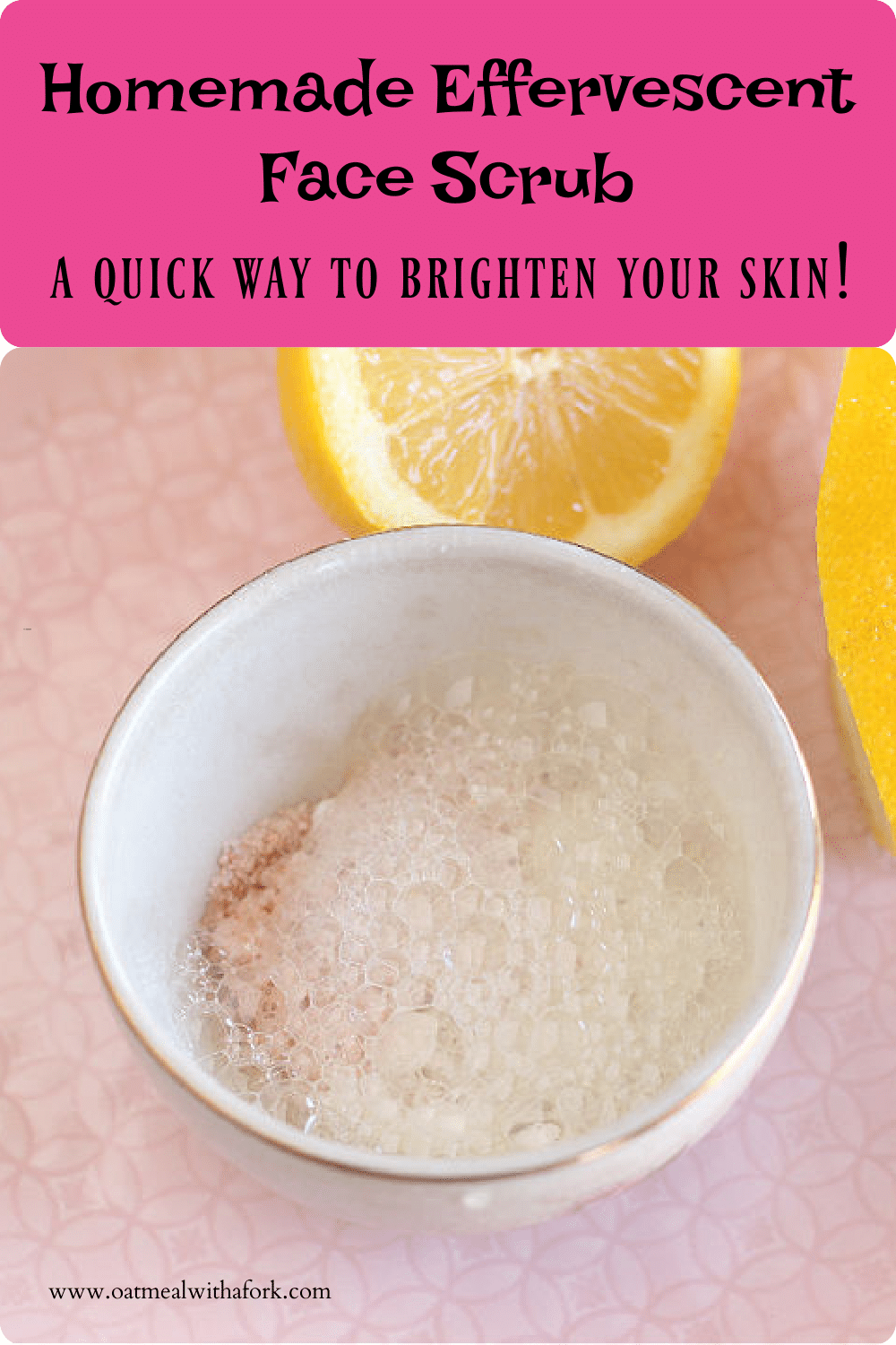 My Homemade Effervescent Face Scrub Oatmeal with a Fork