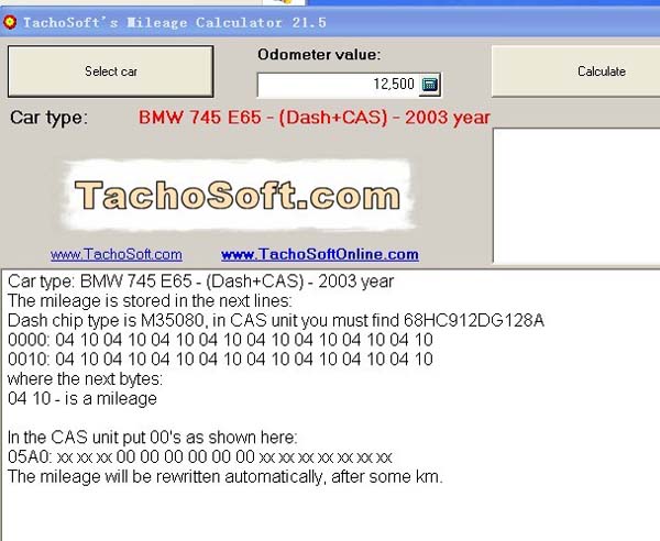 US19.00 Tachosoft Mileage Calculator V21.5