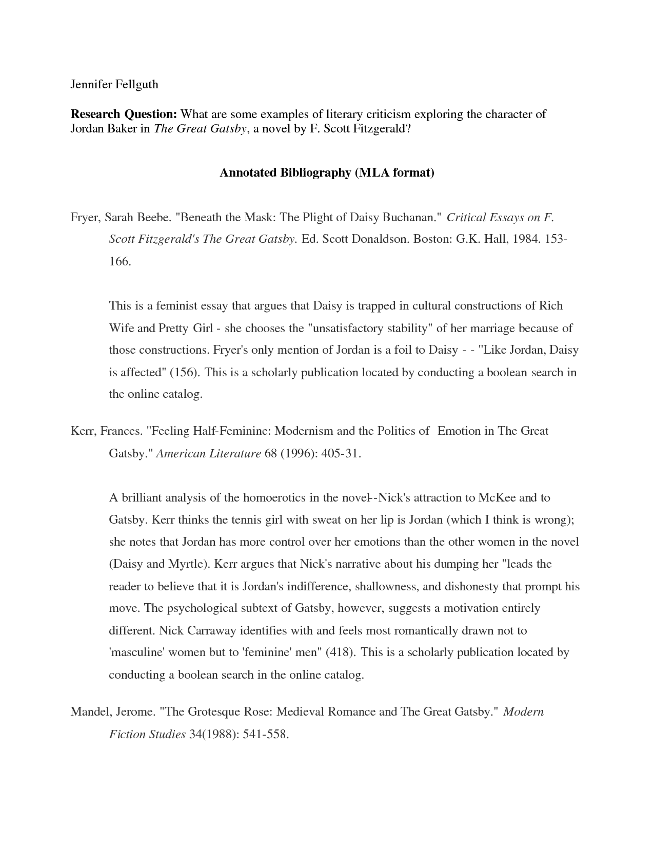 Annotated Bibliography Example