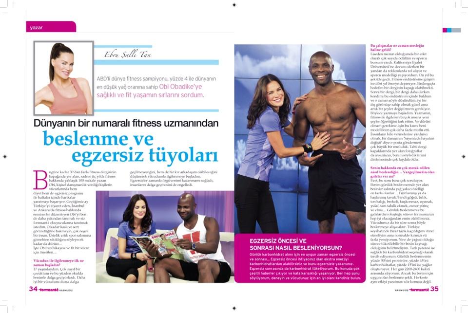 Top Fitness Personality Obi Obadike Featured On The 1 Female Fitness Magazine In Turkey