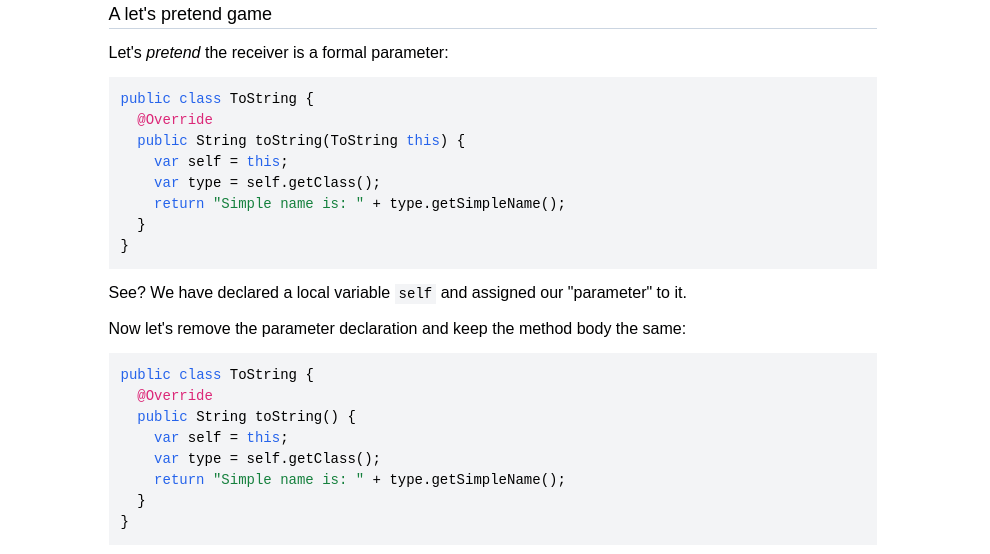 Objectos Weekly 008 The Java receiver parameter