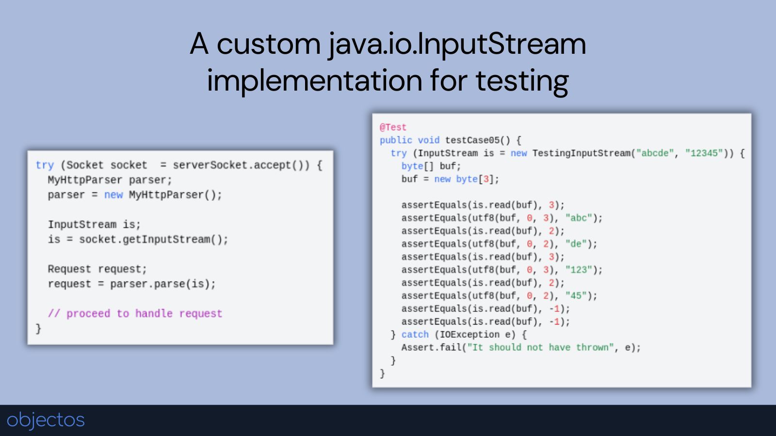 A custom java.io.InputStream implementation for testing