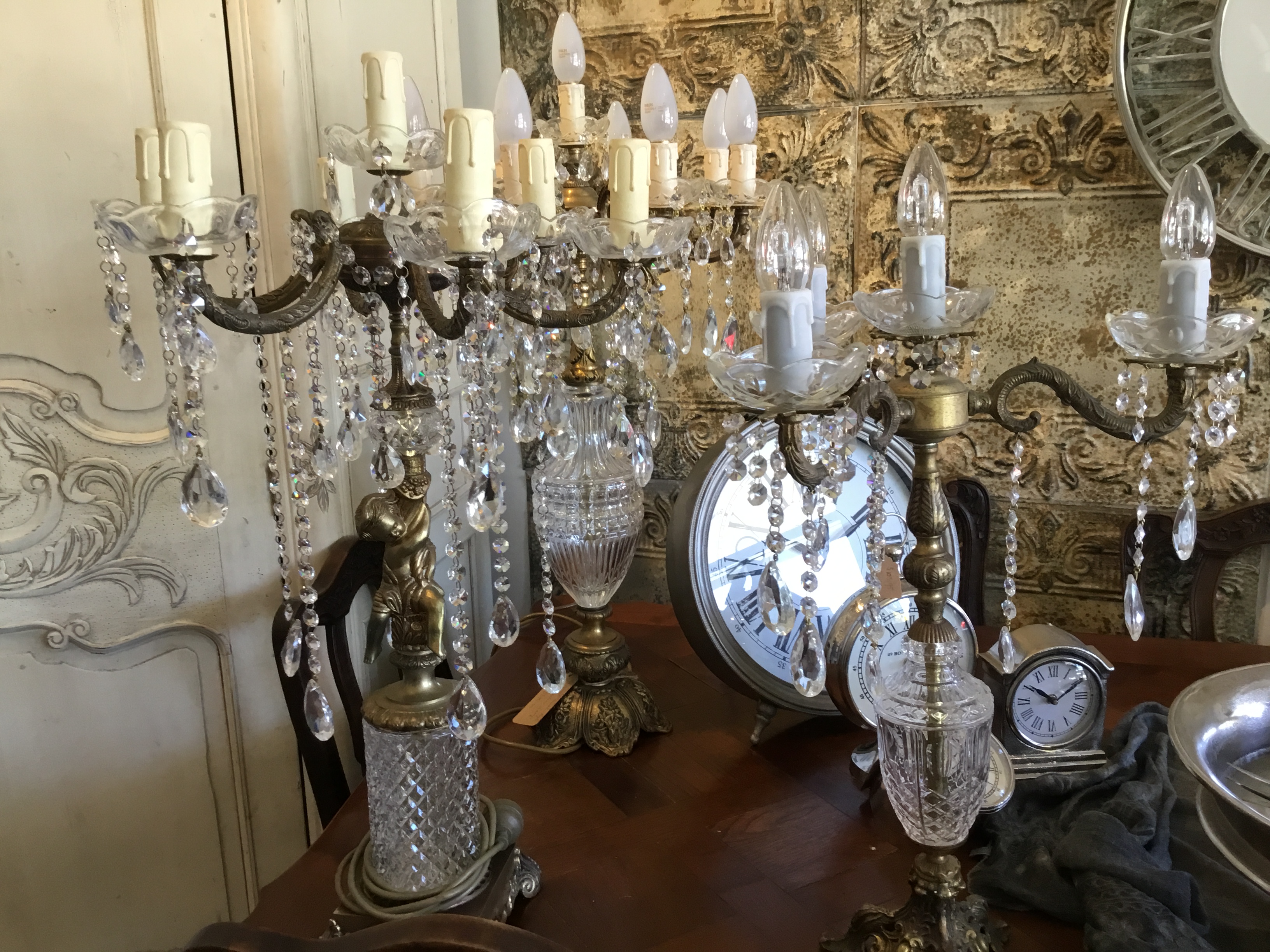 Antique Crystal Chandelier Table Lamps Objects Of Interest