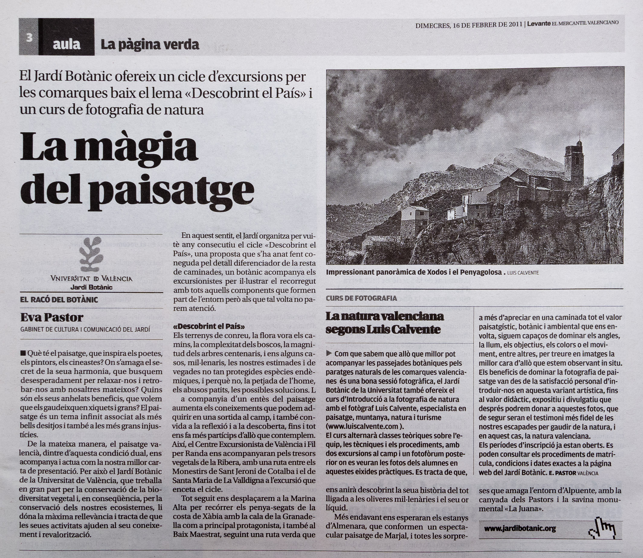 Articulo en el periódico LevanteEMV Objetivo Valencia Fotografía