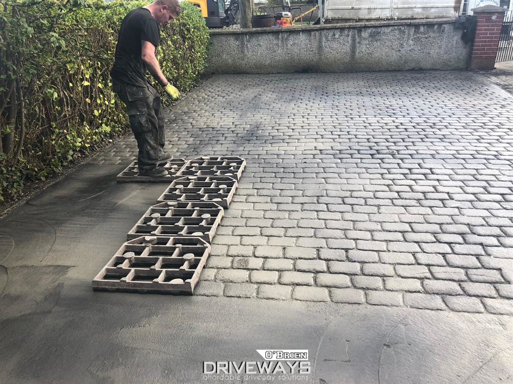 Imprinted Driveway Installed in Dublin Black Printed Finish on Concrete