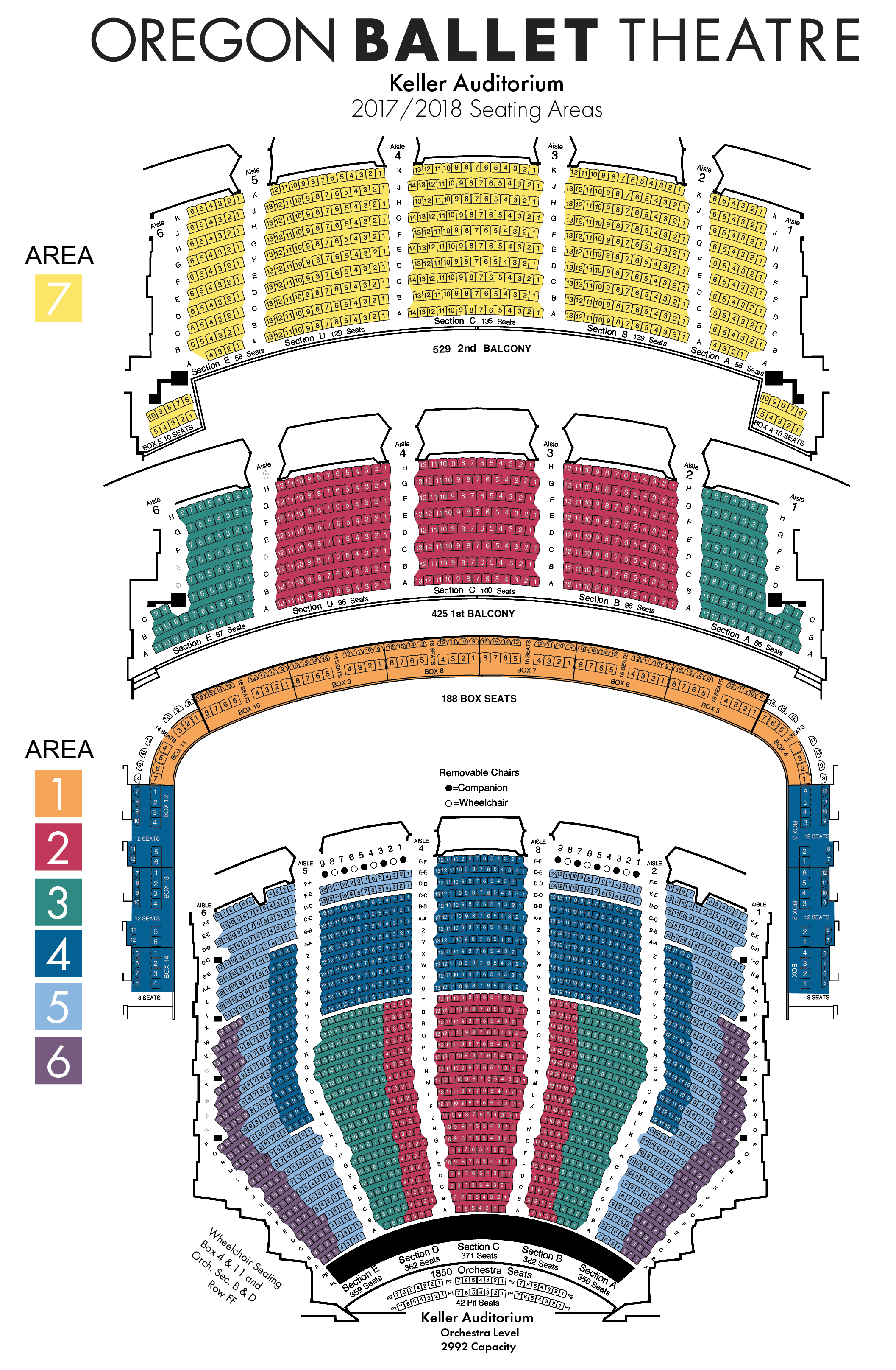 Seating Charts Oregon Ballet Theatre Portland, Oregon Official Site