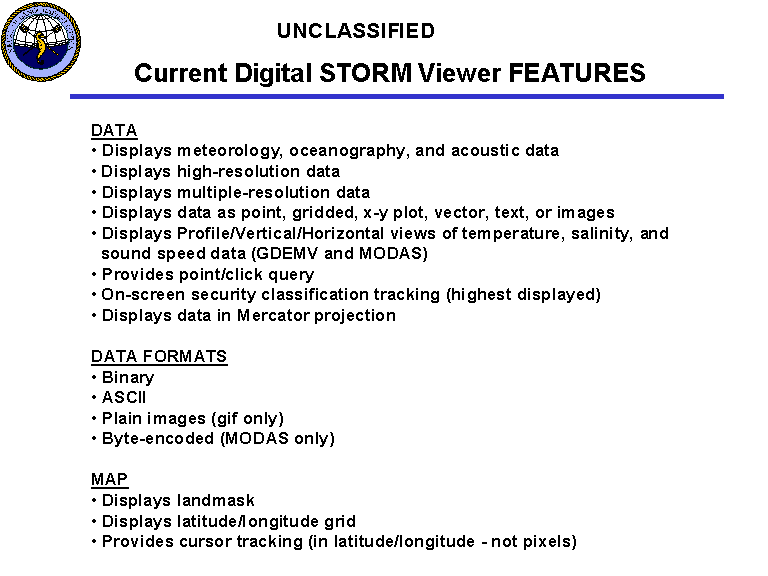 Current Digital STORM Viewer FEATURES