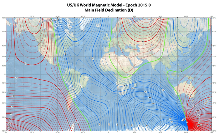 Magnetic Declination Map 2019 Declination / Rotate Map | Ocad Blog