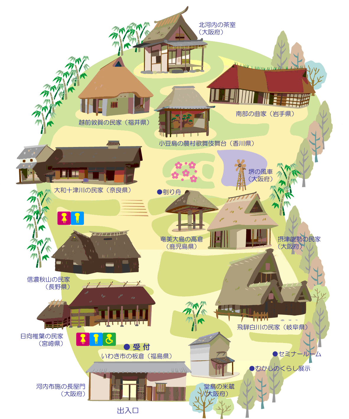 Amanatsu Minka Japan Map [ 交通 ] (擷取至官網)