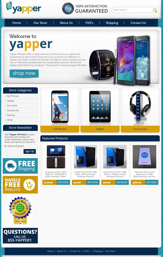 Yapper's eBay Cell Phone Store Design Looks Great Thanks to Our Help