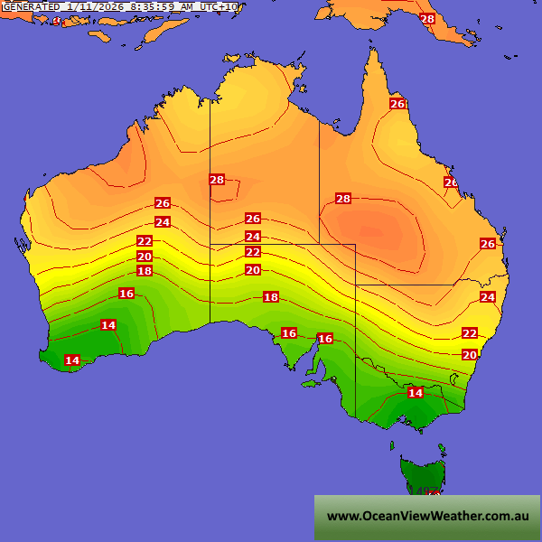 OceanViewWeather Australia Weather Charts GFS Forecast Charts