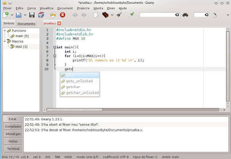 Geany editor en Debian, Ubuntu y Linux Mint ochobitshacenunbyte