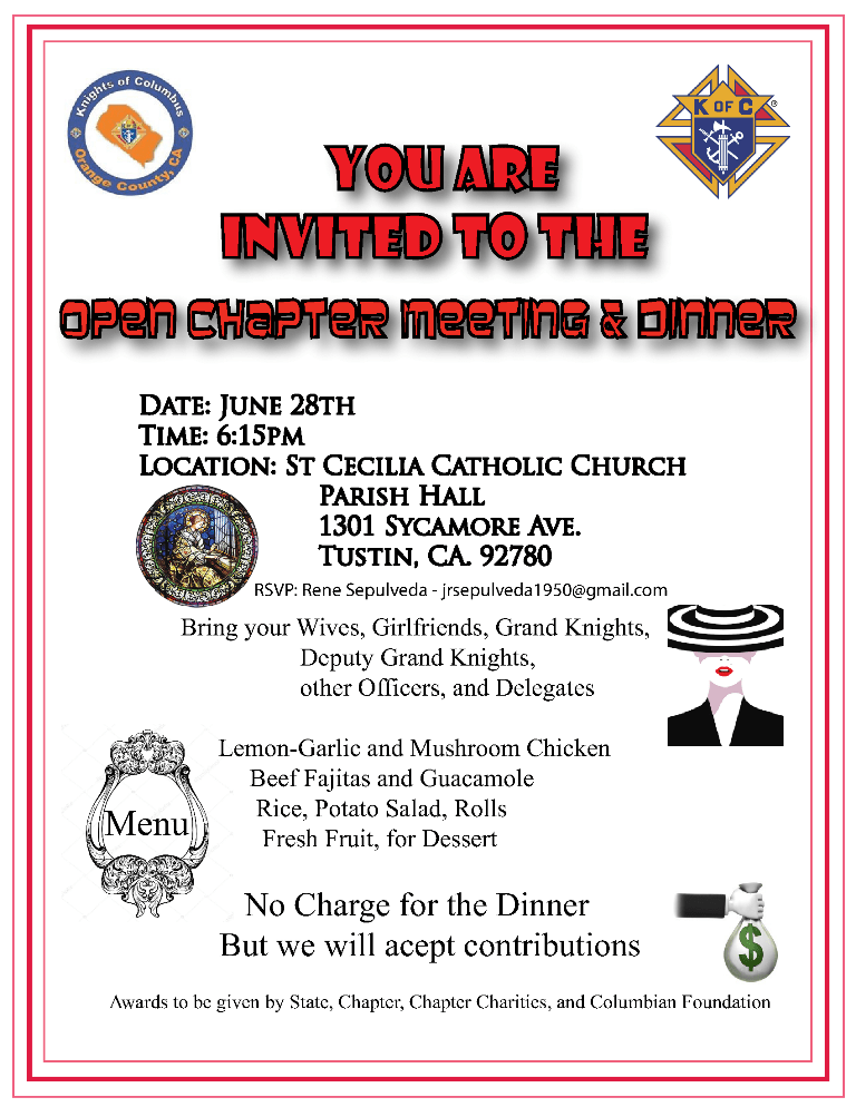 July 4th 2023 Events Orange County Chapter Awards Meeting Knights of Columbus Orange County Chapter