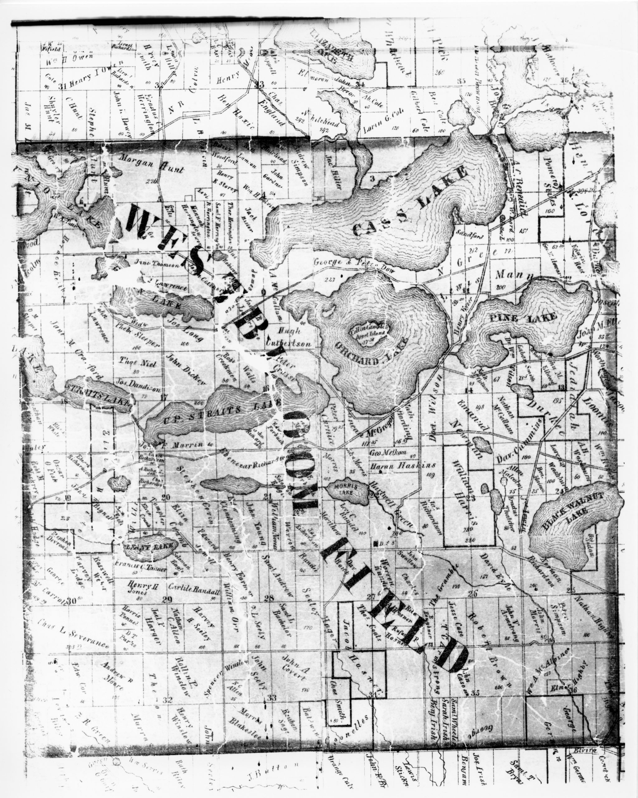 Oakland County Plat Maps 1857 Oakland County Landowner Plat Maps F. Hess, Surveyor Oakland