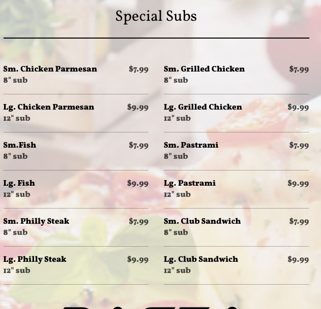 Pizza Express Menu OC Restaurant Guides