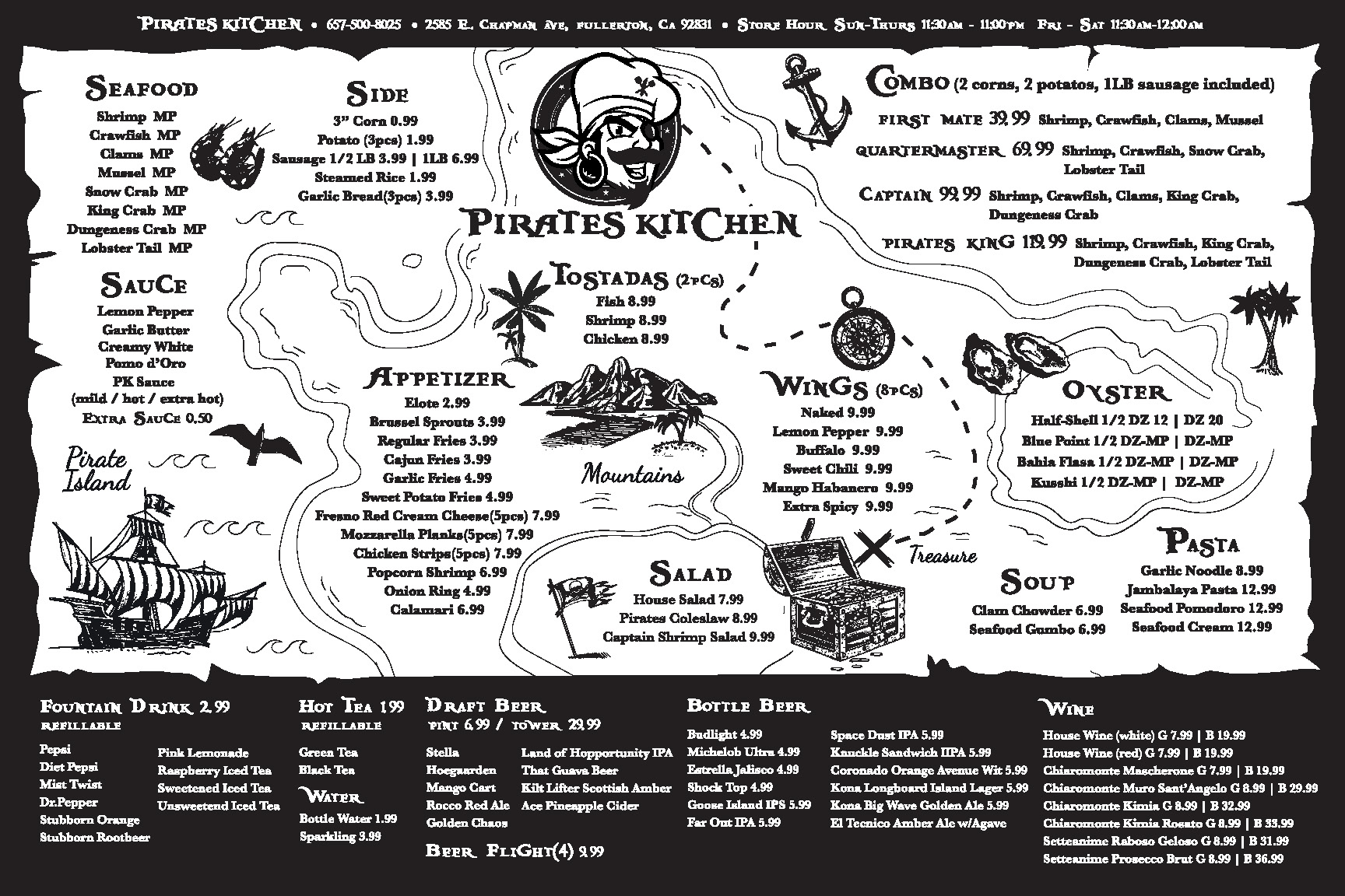 Pirate Kitchen Menu OC Restaurant Guides