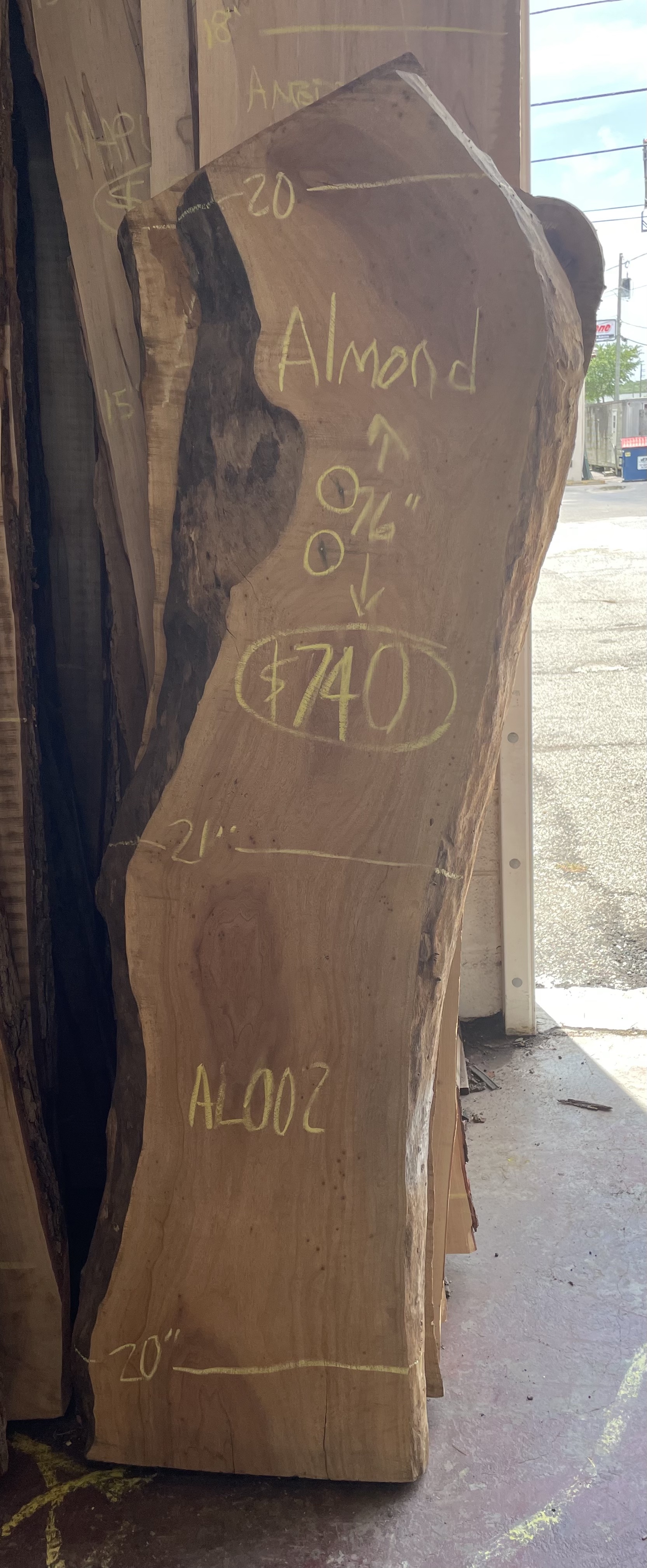Almond Live Edge Furniture Grade Lumber OddWood Lumber