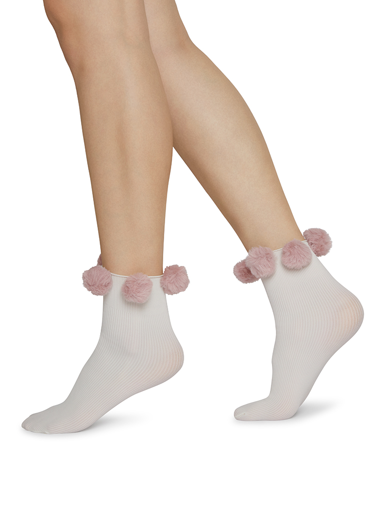 Ebba PomPom Socks (dusty rose) Ode to Socks