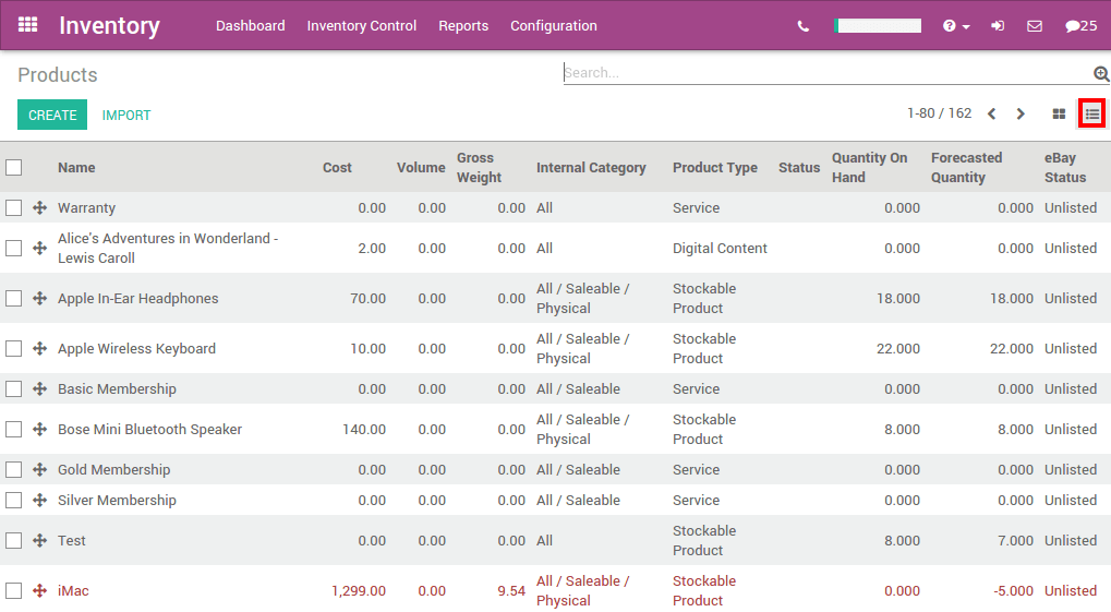 How to make the initial inventory? — Odoo 9.0 documentation