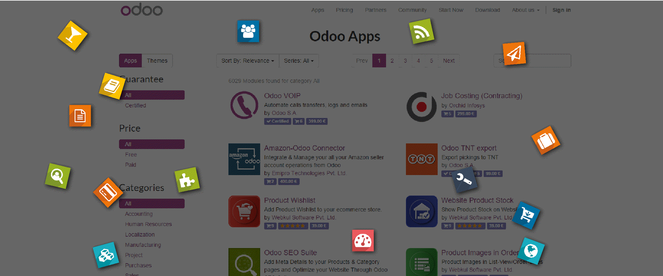 Top apps & themes in Odoo Store Odoo