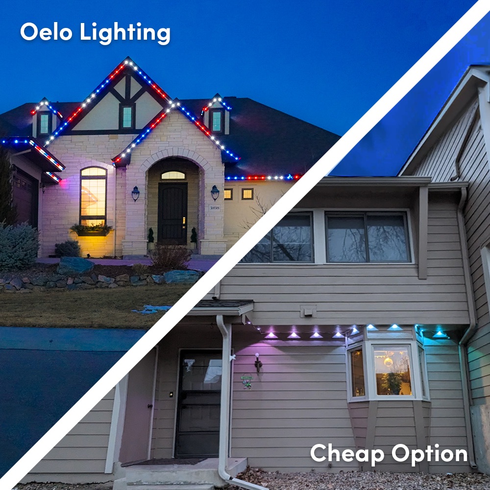 Oelo outshines Govee Outdoor Permanent Lights & GE StayBright LED