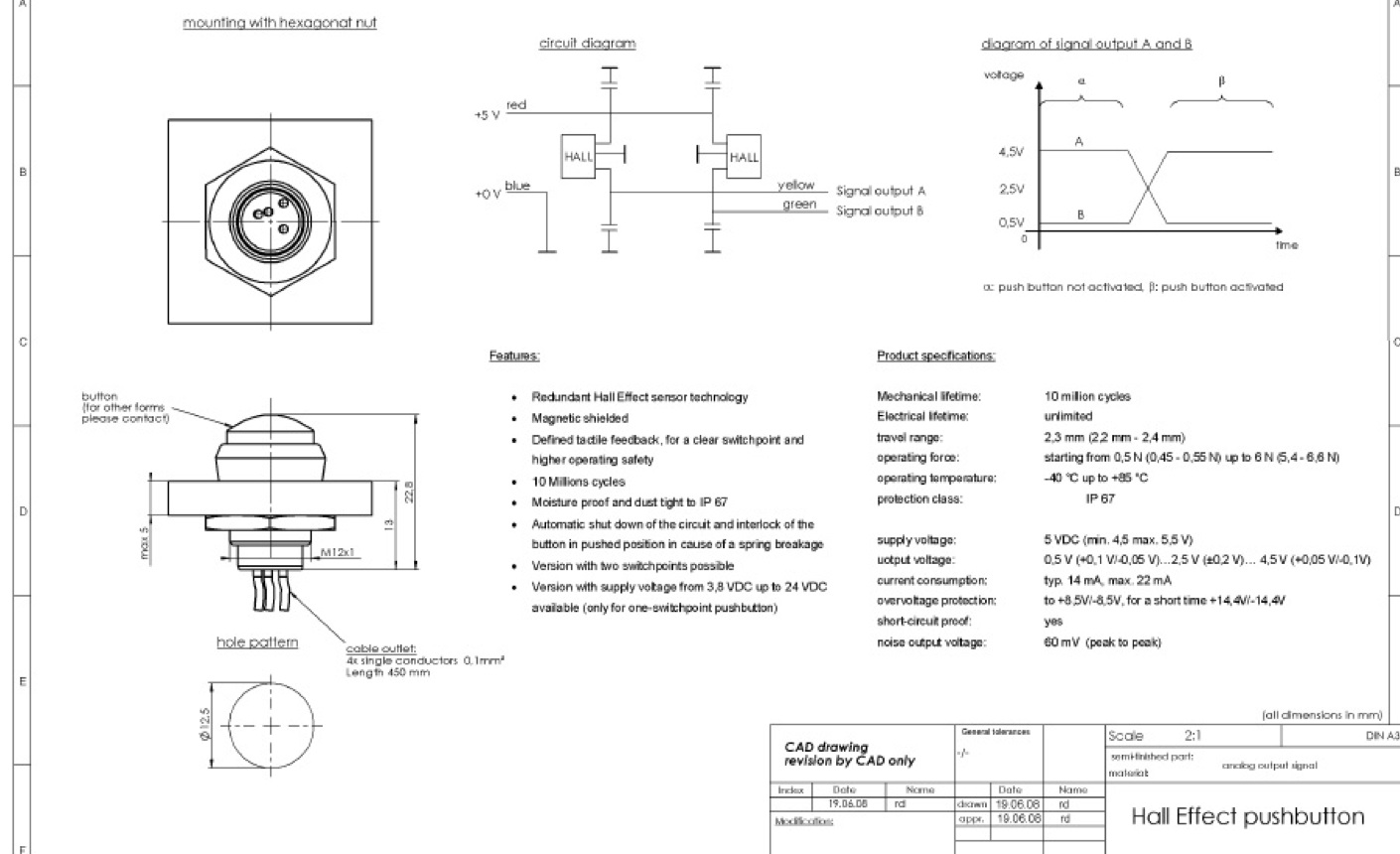 HP1 HP2 Hall Effect Push Buttons I Product Information I OEM Controls