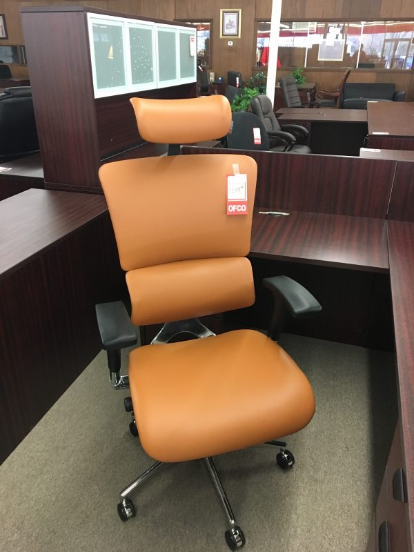 X4EXEC Cognac Leather Task Chair OFCO Office Furniture
