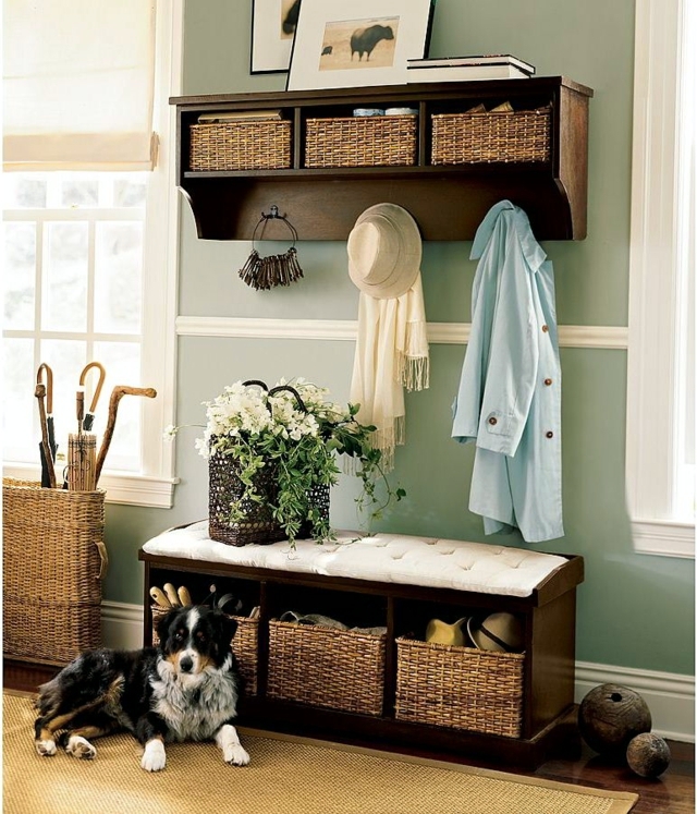 Storage bench in the hallway 20 ideas for hallway space saving