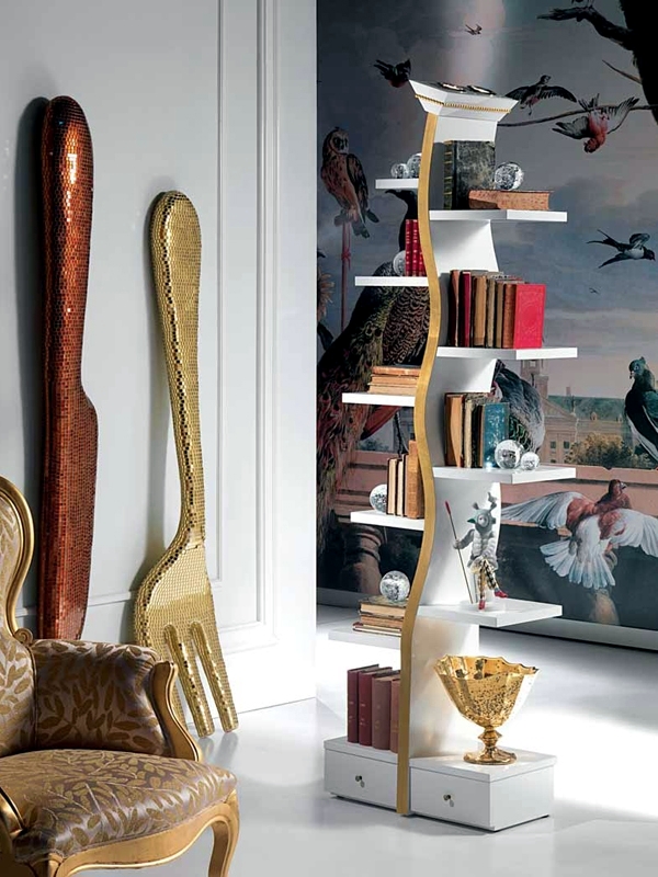 Unusual bookcase design of Carpanelli as flathighlight