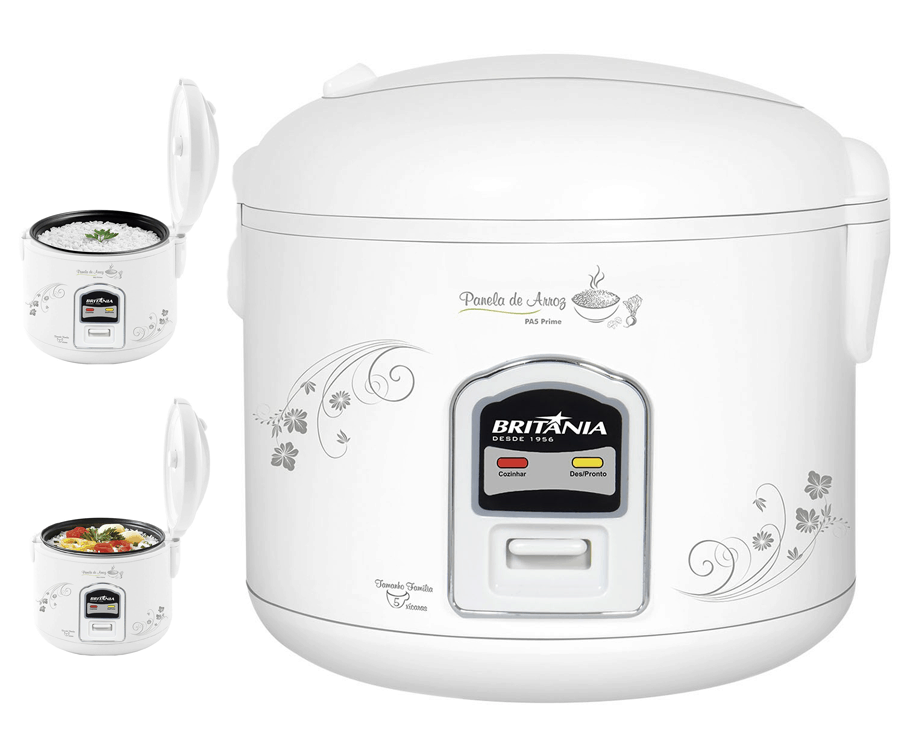 Panela de Arroz Elétrica Britânia PA5 Prime 400W 1,2L Branco 110