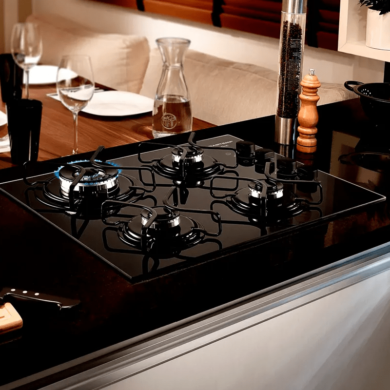 Cooktop 4 bocas Brastemp com duplachama e acendimento automático