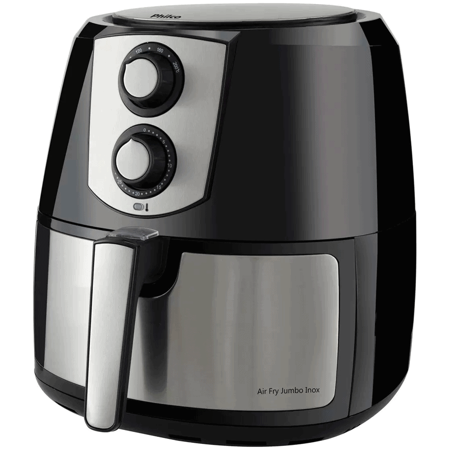 Fritadeira Elétrica sem Óleo/Air Fryer Philco Fry Jumbo Inox Preto 7