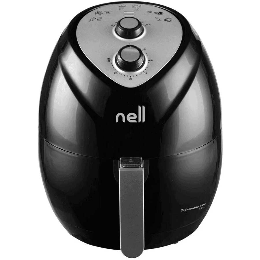 Fritadeira Elétrica sem Óleo/Air Fryer Nell Fit Preto 3,2L com Timer