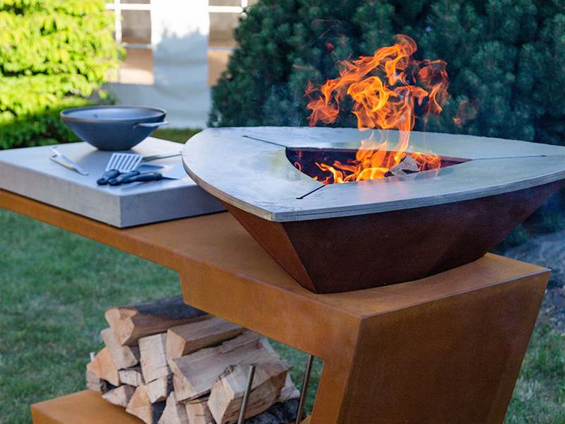 Corten steel BBQ grill