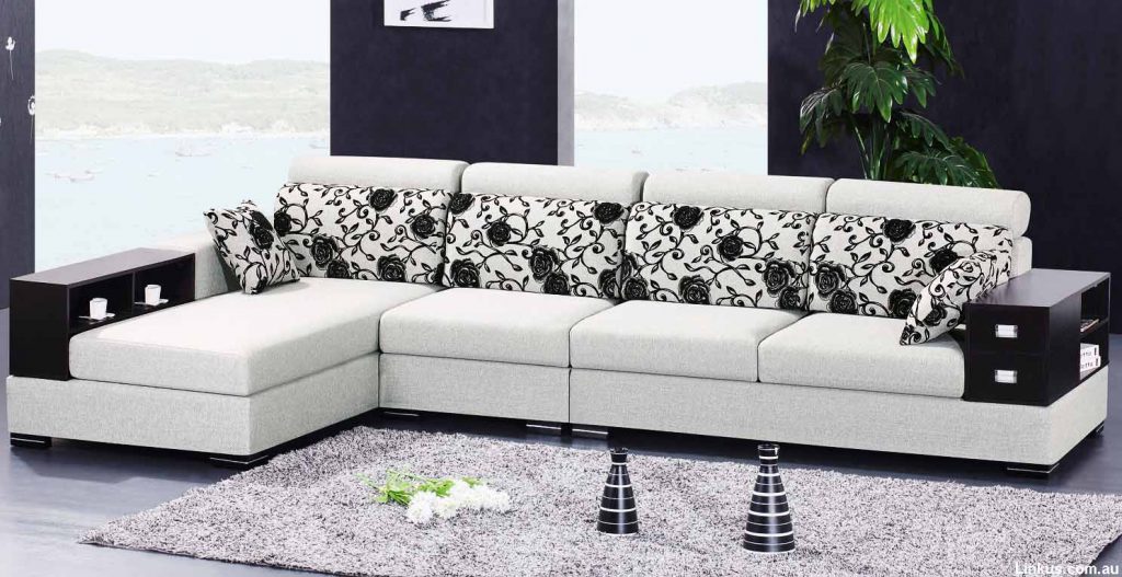 3 Seater L Type Sofa with Soft Foam in Seat and Back Cushion Black 3 Seater L Type Sofa with Soft Foam in Seat and Back Cushion Black