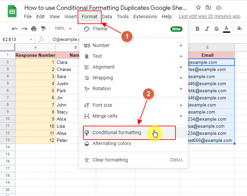 How to Apply Conditional Formatting to Find Duplicates in Google Sheets