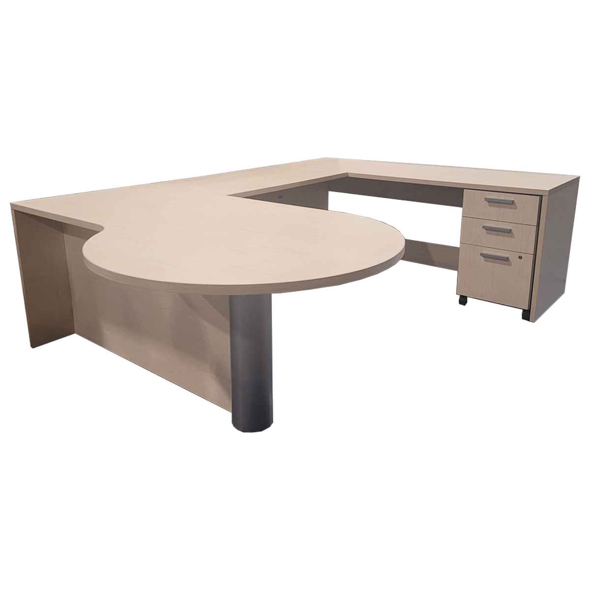 Turnstone 72" White Maple Laminated PTop Desk W/ Mobile Box, Box, File