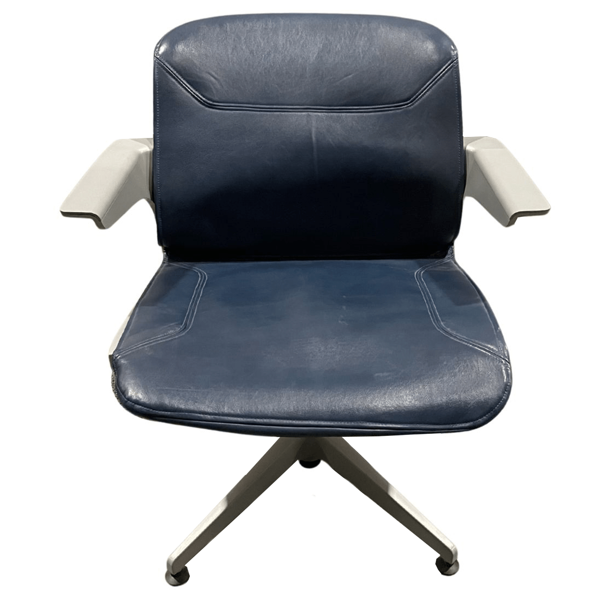 Allsteel Clarity Lounge Chair W/Blue Leather Cover Office Furniture