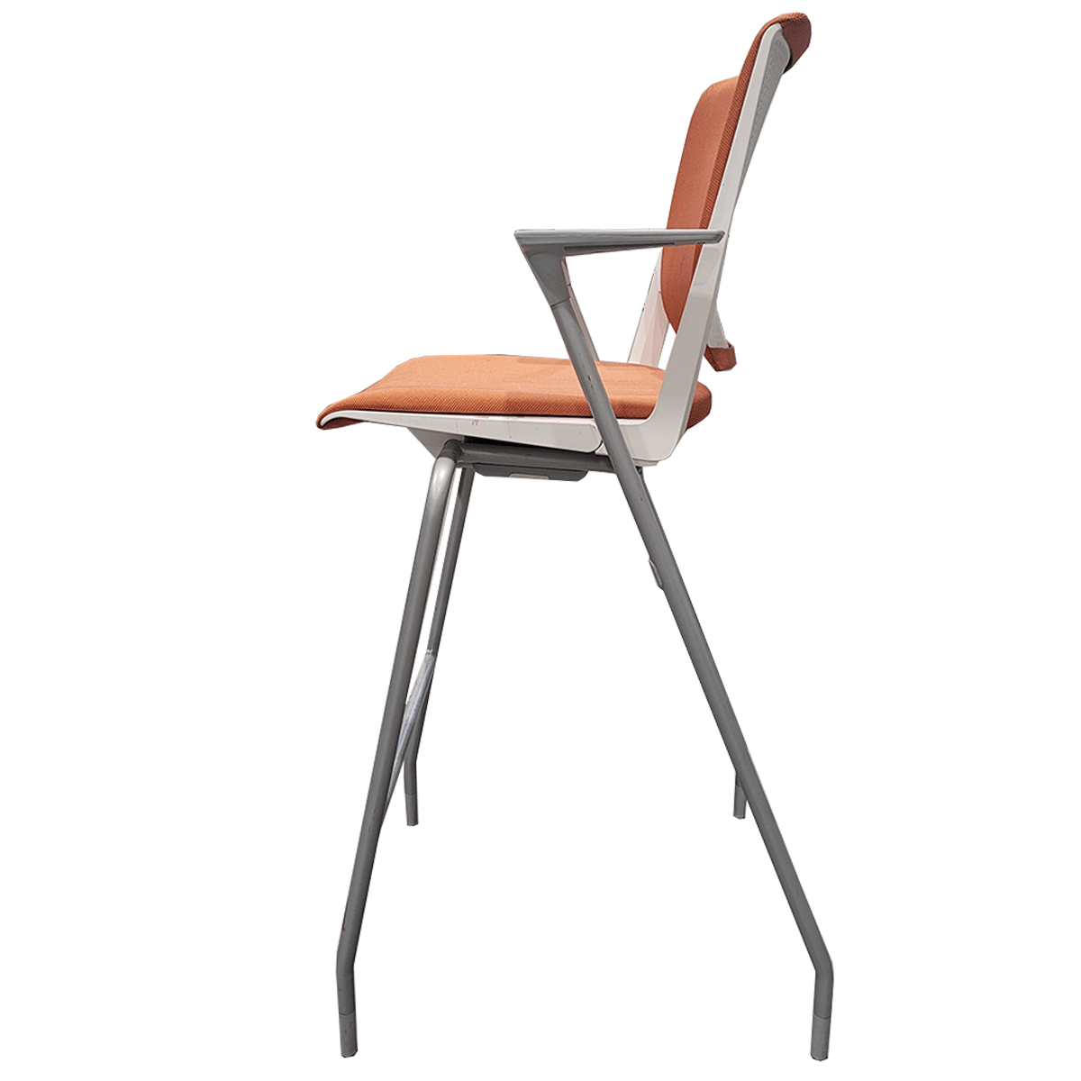 Haworth Very Series Bristo Stool W/ Orange Upholstered Seat & Back