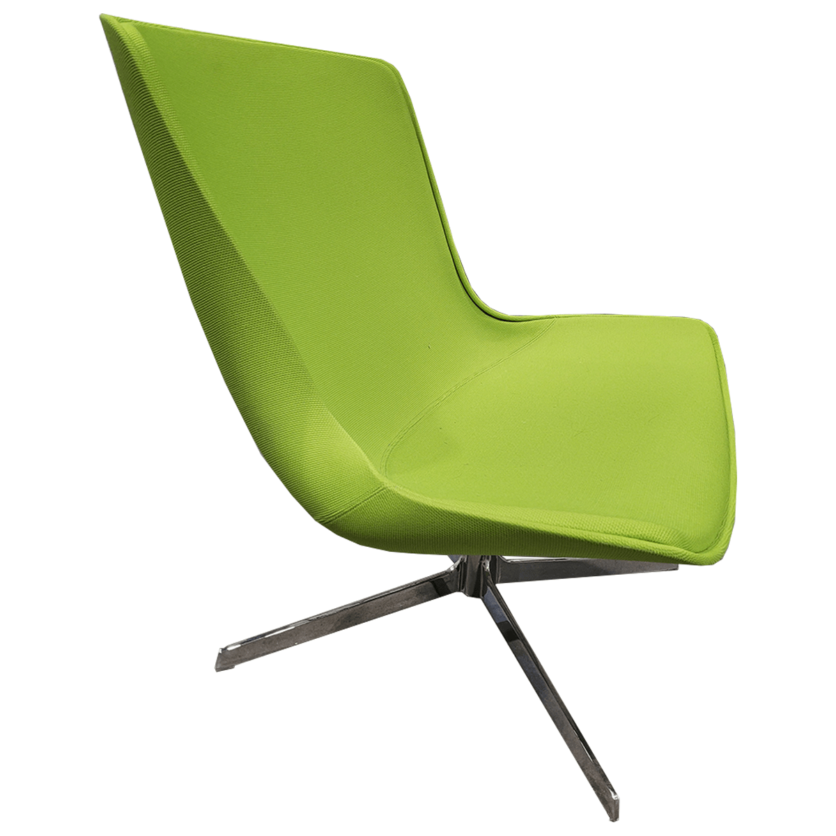 Bernhardt Green Fabric Lounge Chairs W/ Chrome Base Office Furniture