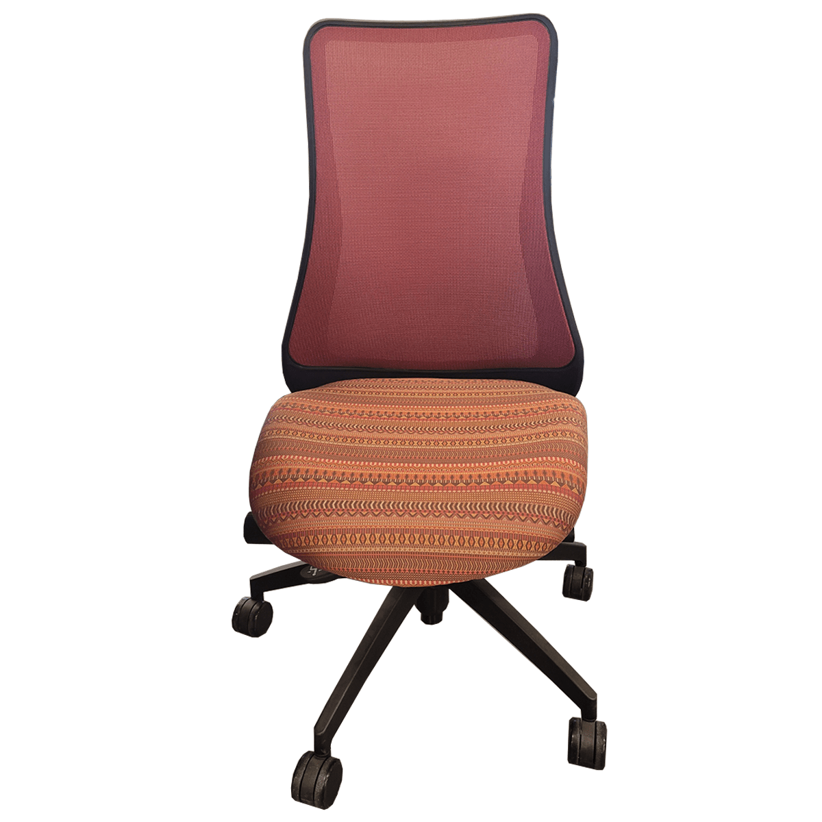 Via Crimson MeshBack Task Chair W/ MultiColor Seat Without Arms