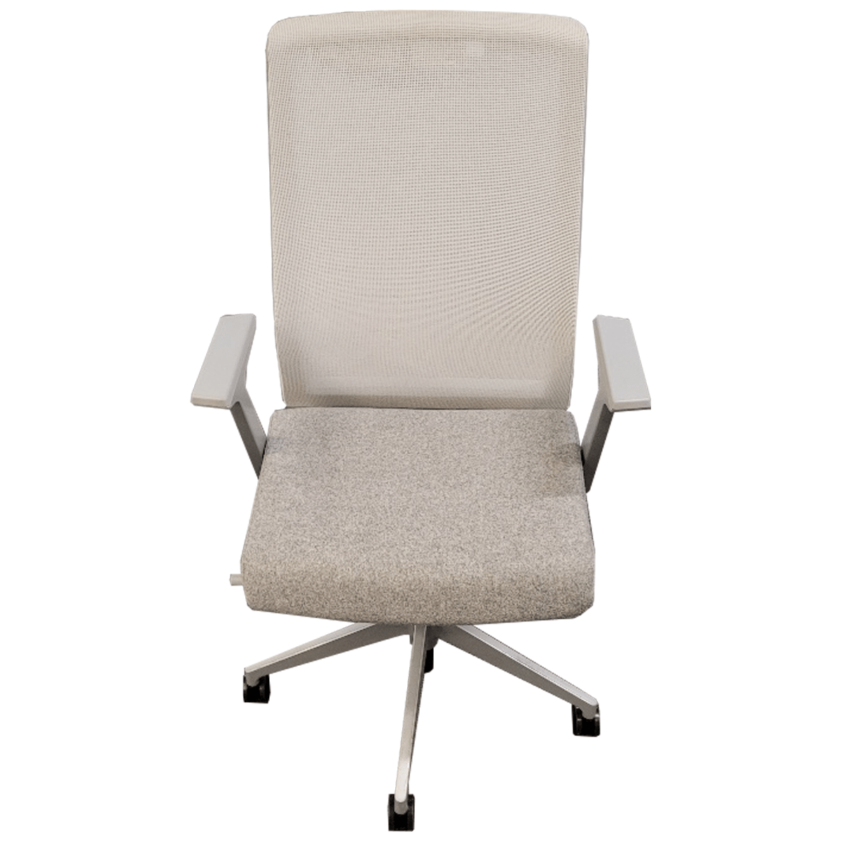 2015 Haworth Very Task Chair W/ Grey Upholstered Seat & White MeshBack