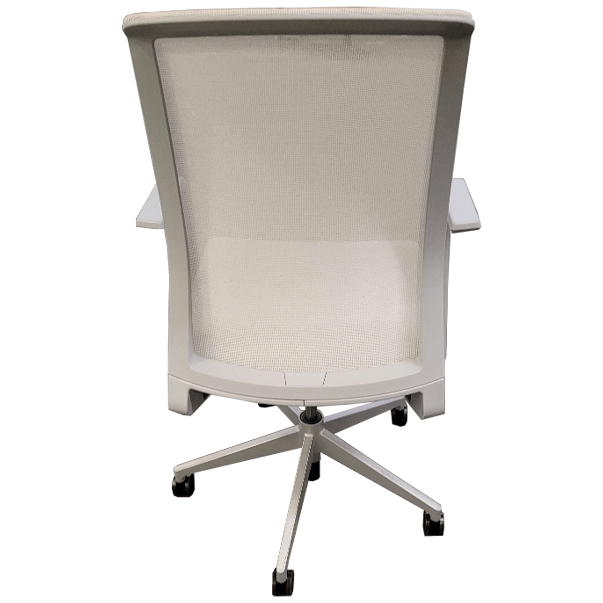 2015 Haworth Very Task Chair W/ Grey Upholstered Seat & White MeshBack