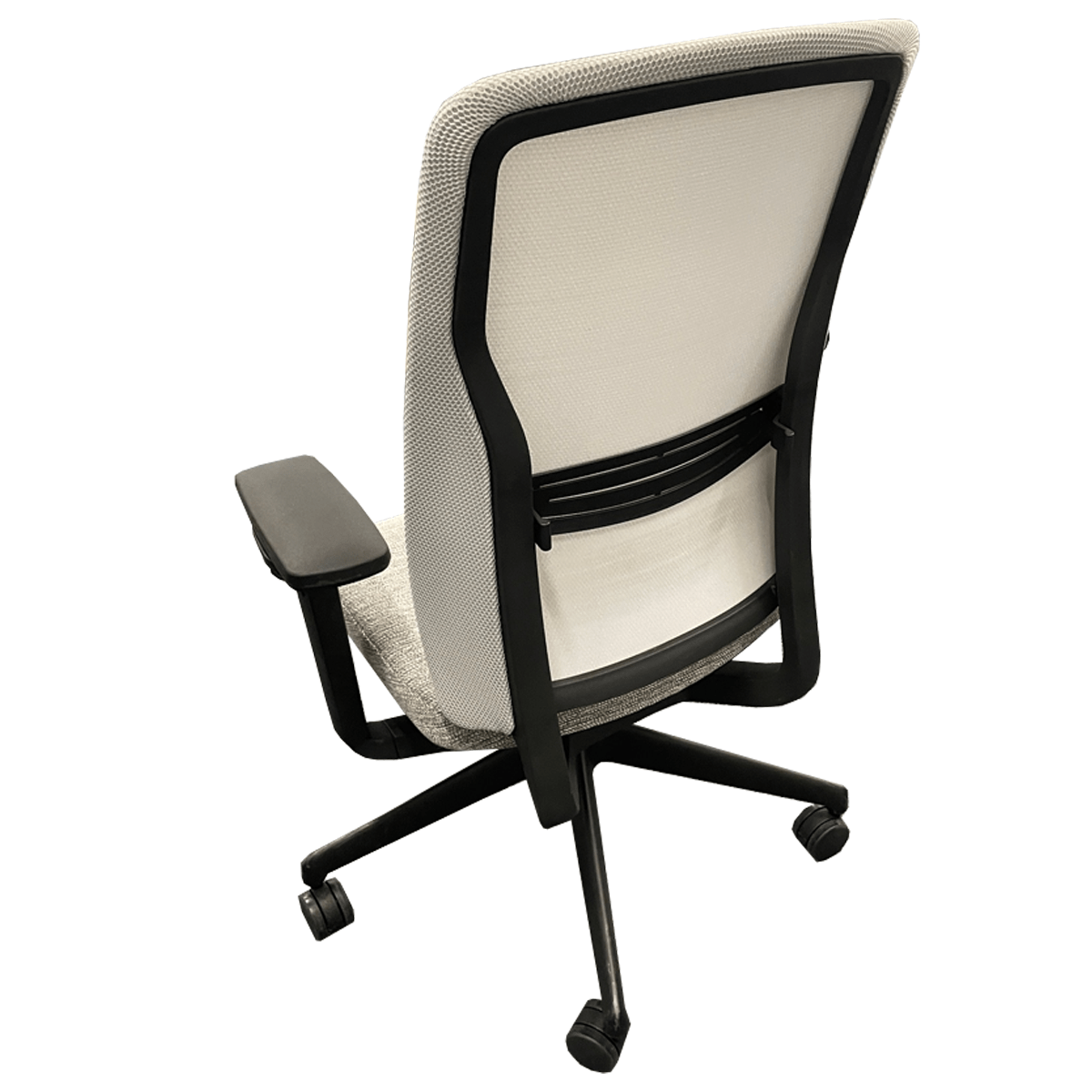 Used MeshBack Task Chair In OffWhite Upholstery W/ Black Frame