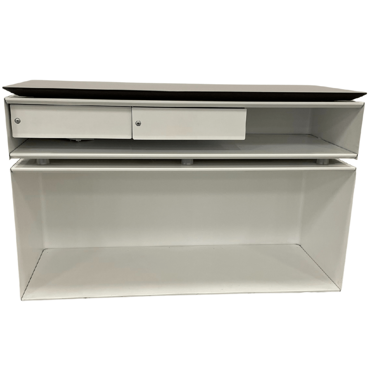 47" Kimball Modern Storage Credenza In White W/ Two Pull Drawers Dallas