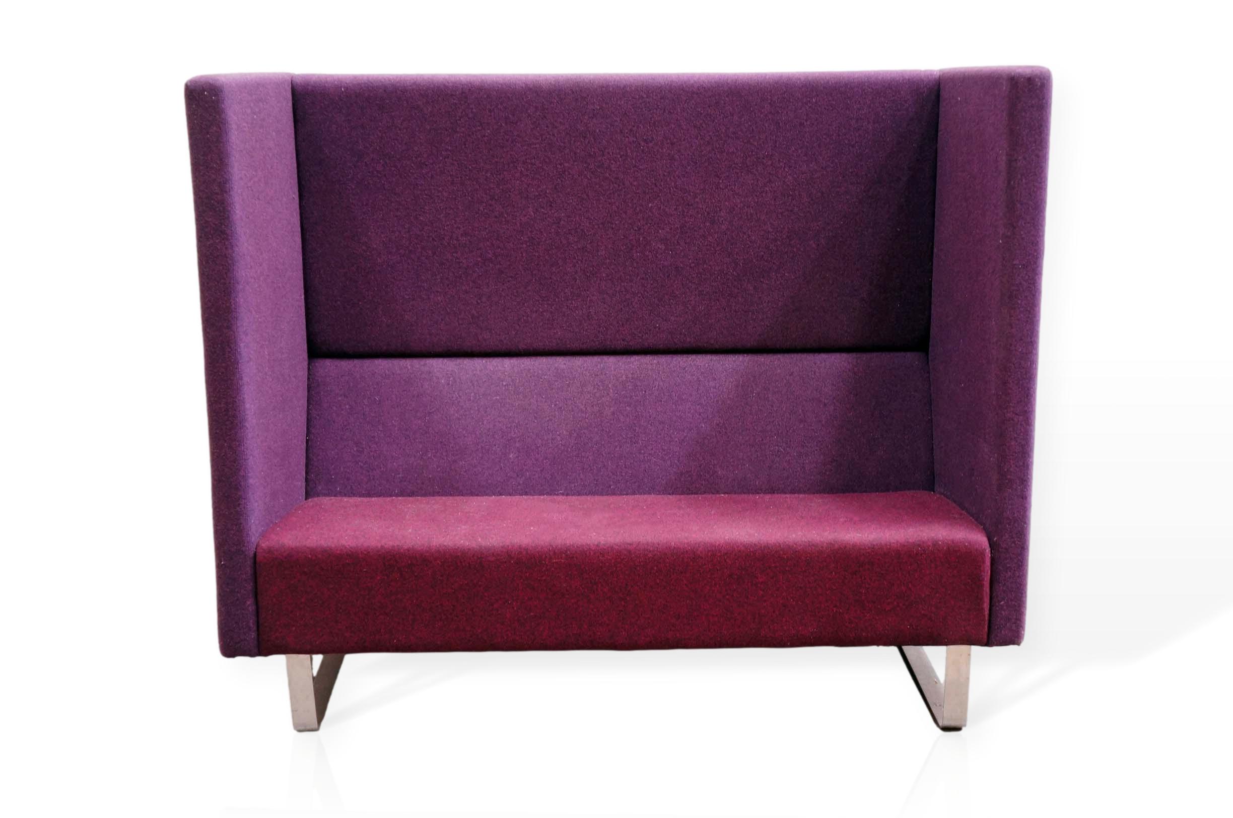 Naughtone High Back Sofa In Purple Office Resale